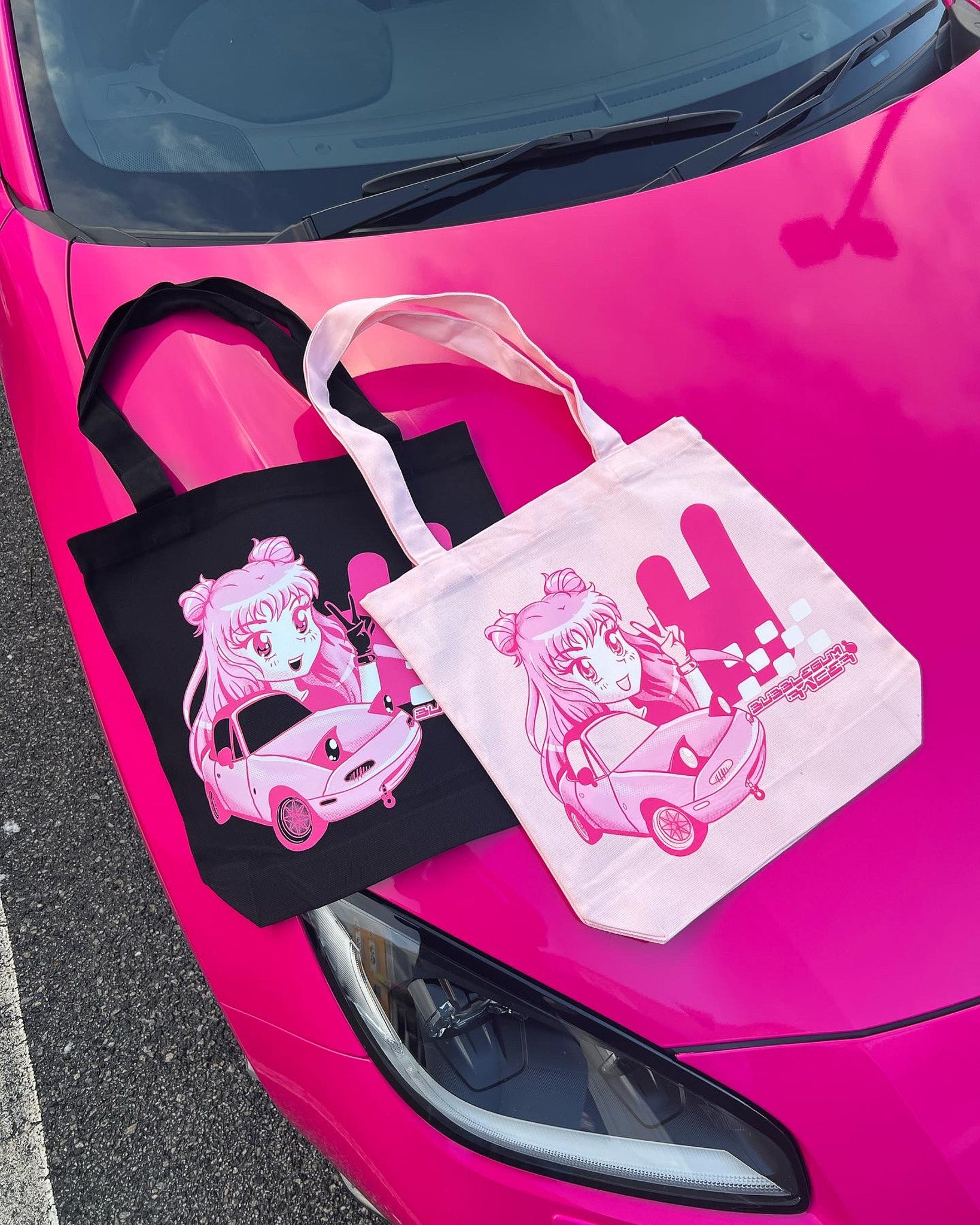 Bubblegum Racer Miata Sakura - Tote (Pink or Black)  Drift bunny decals