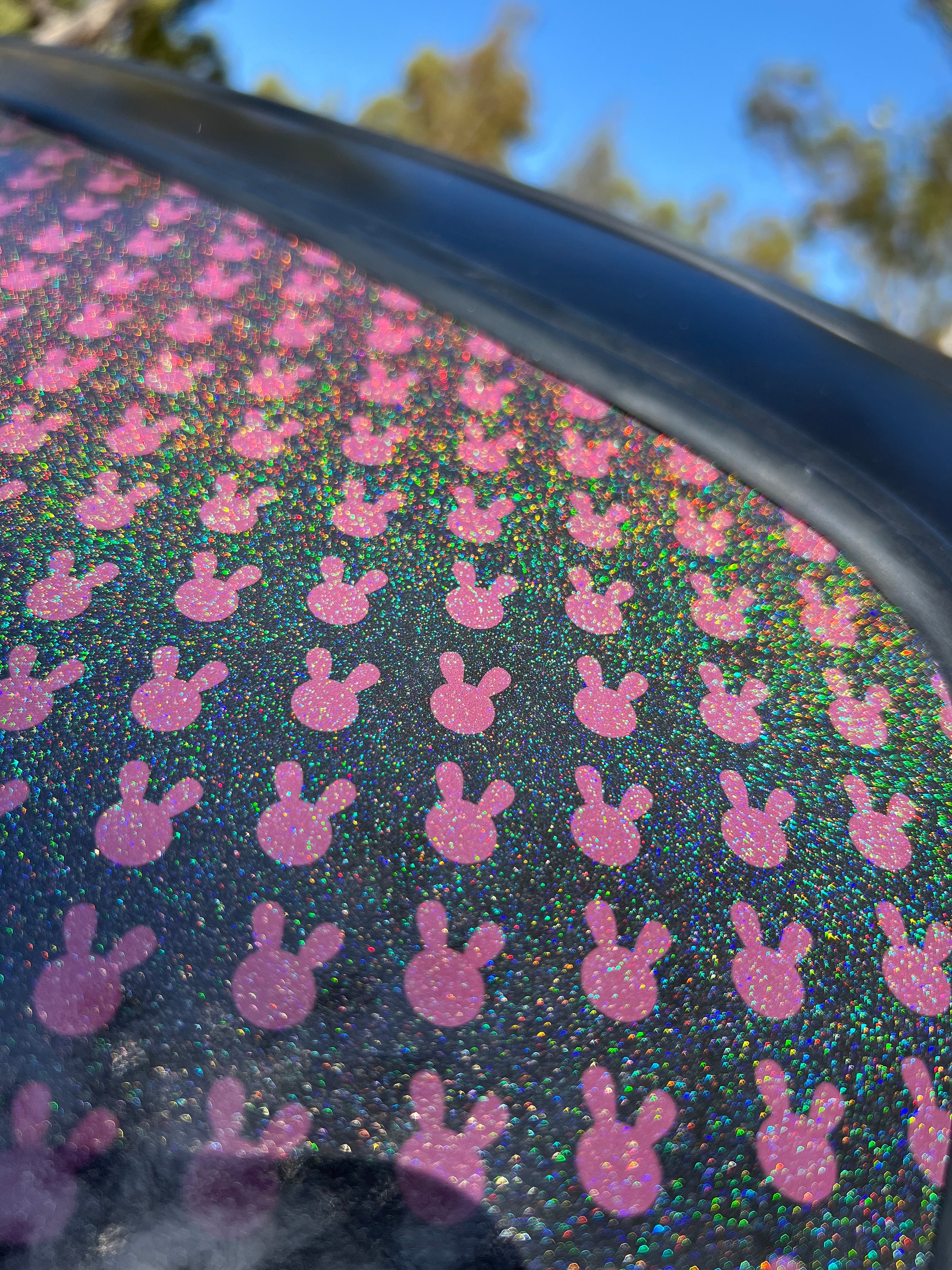 Drift Bunny Glitter Banners - Rainbow black and Pink Glitter!
