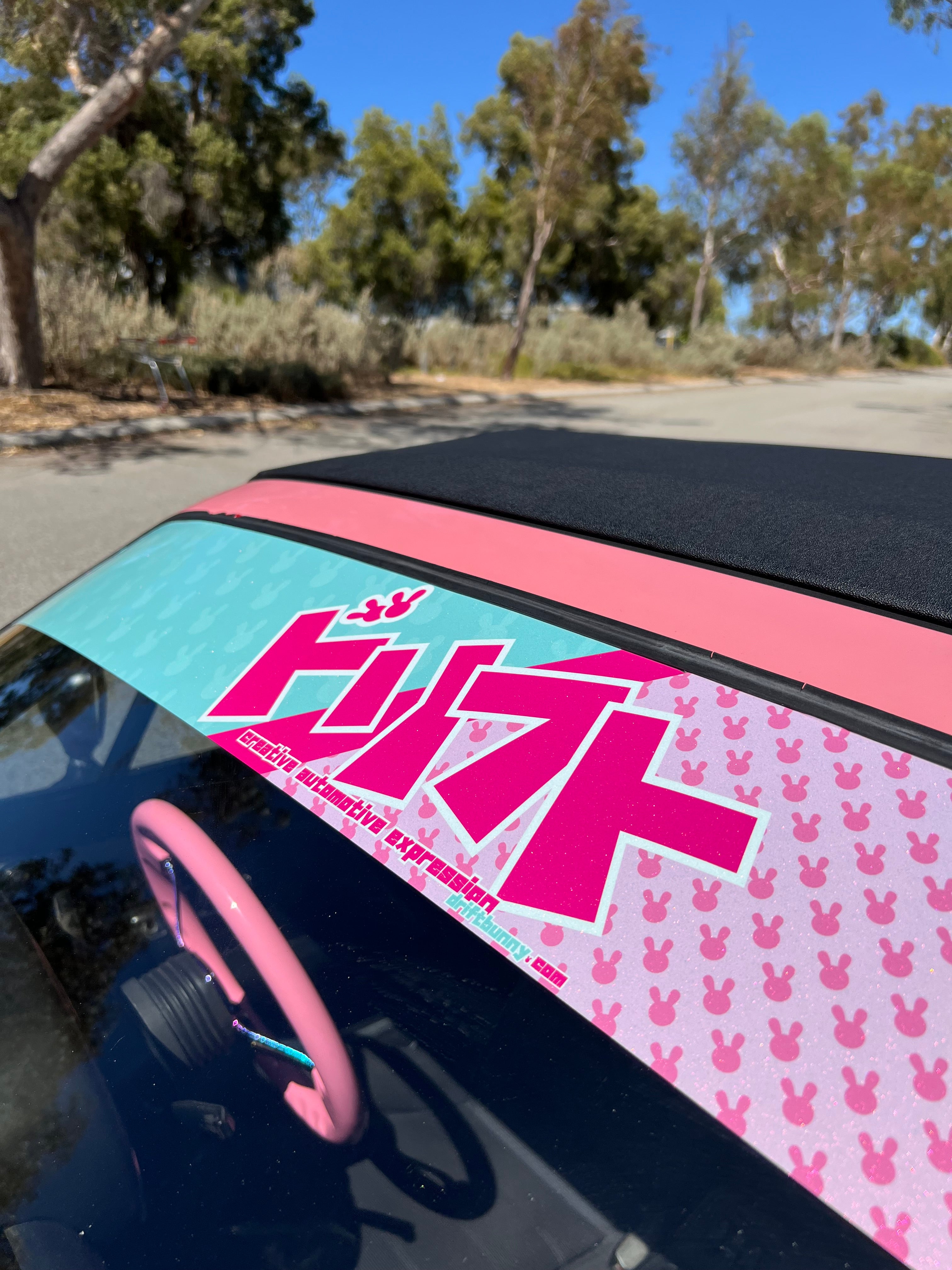 Drift Bunny Glitter Banners - Rainbow black and Pink Glitter!