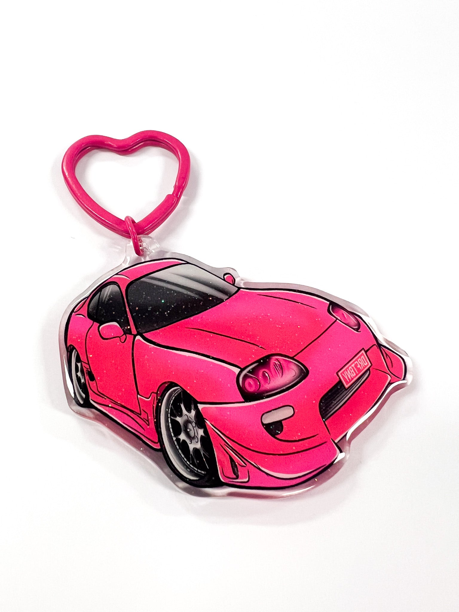 Pink Racer Drift Bunny Supra - Keyring Glitter  Drift bunny decals