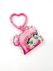 Sakura Peeker Obsessed - Keyring Glitter  Drift bunny decals