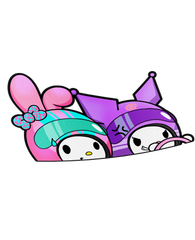 Racer Cute Friends - Racer/Biker Helmet Peeker Stickers