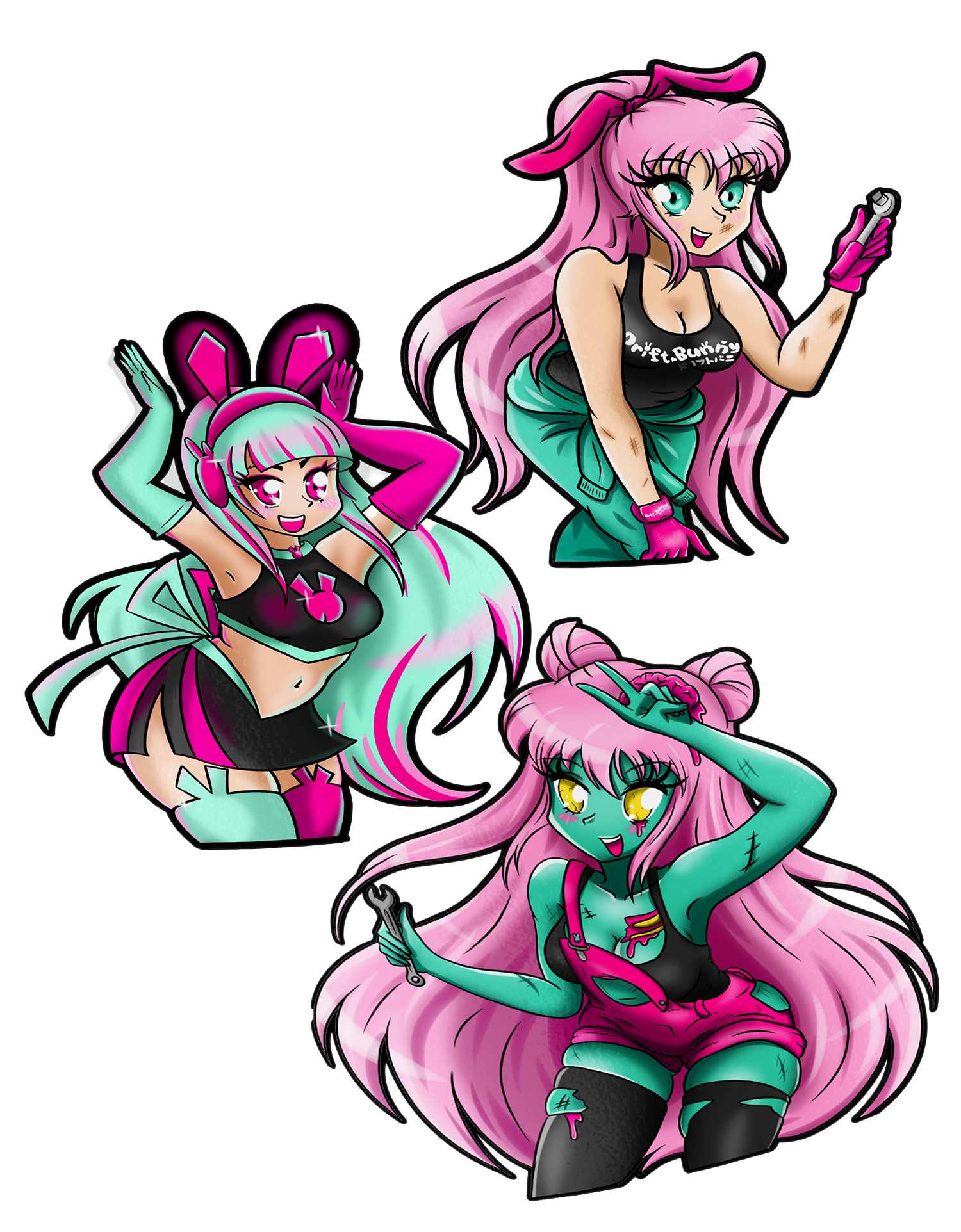 Bunny Girls - Kisscut sticker