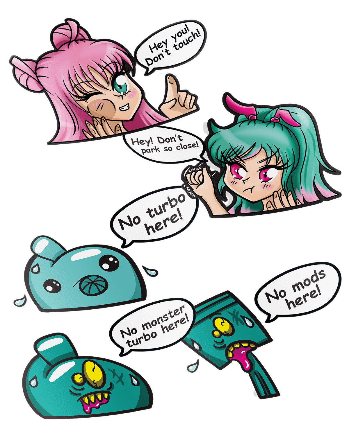 Drift Bunny Friends - Chatty Peeker Stickers
