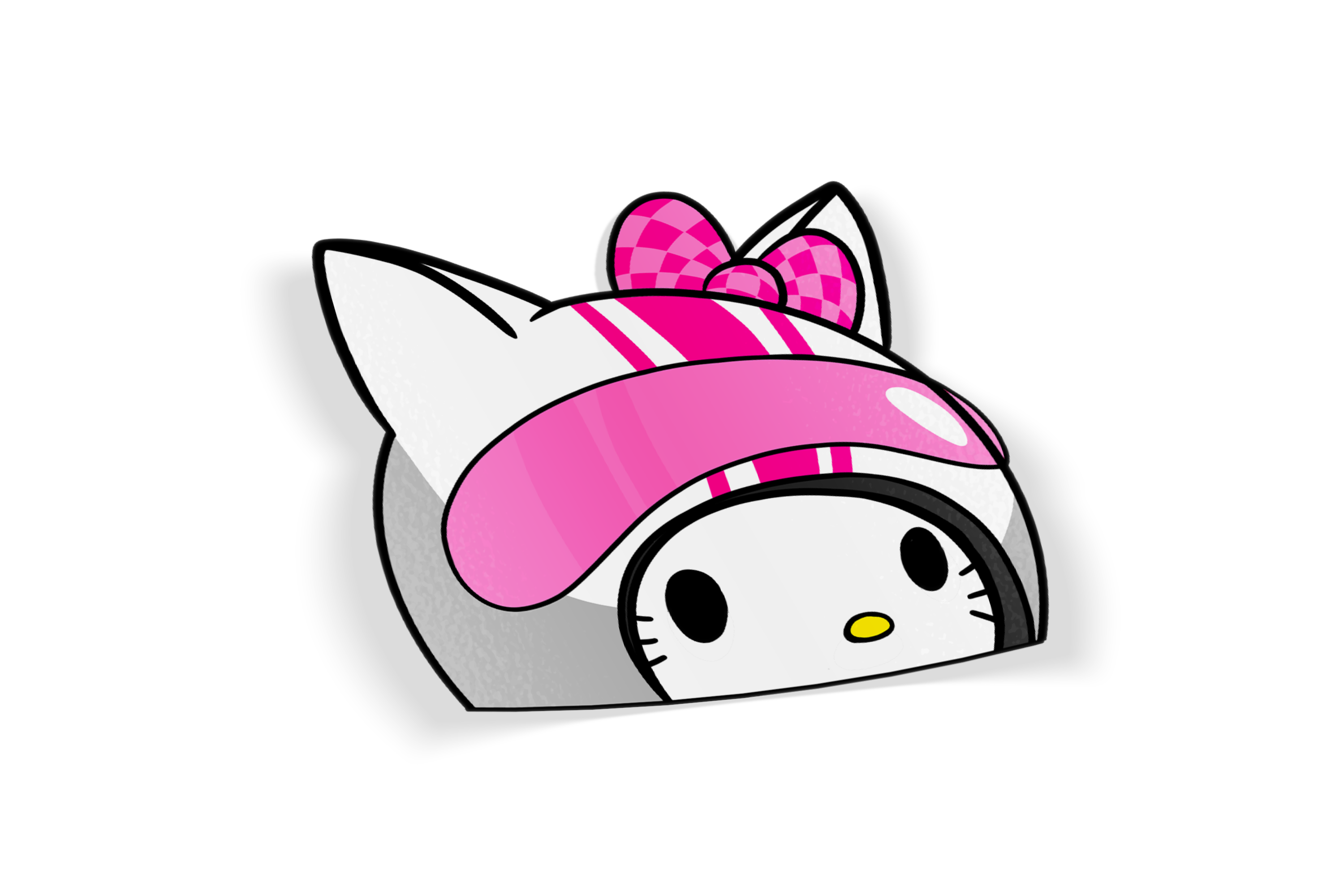 Racer Cute Friends - Racer/Biker Helmet Peeker Stickers