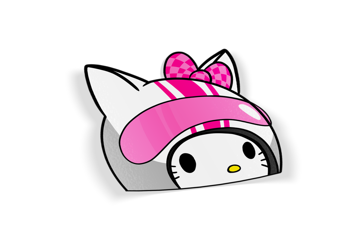 Racer Cute Friends - Racer/Biker Helmet Peeker Stickers