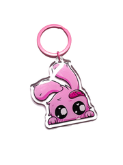 Kawaii Bunny - Keyring Glitter Peeker
