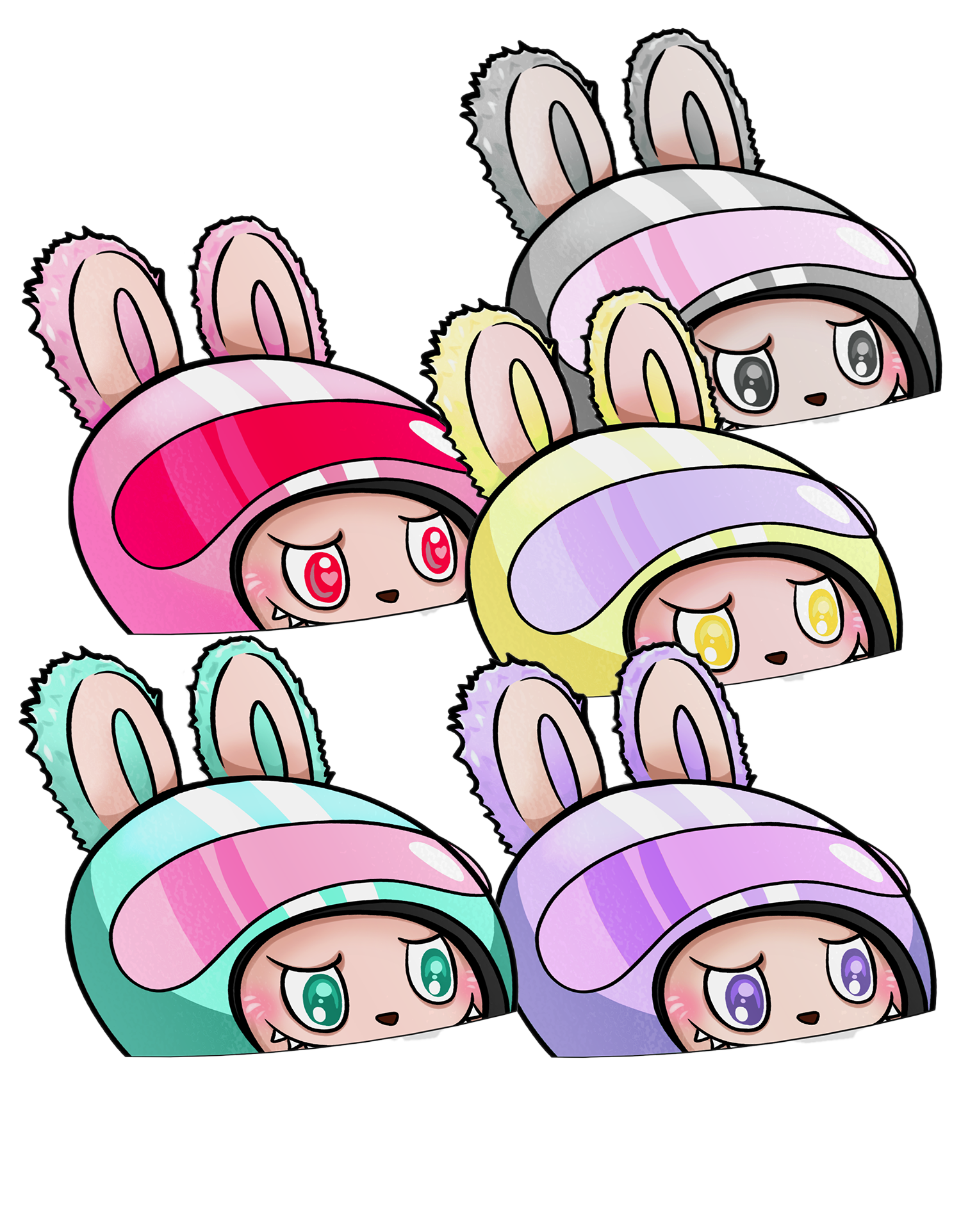 Lafufu Stickers - Peeker sticker Helmet biker racer