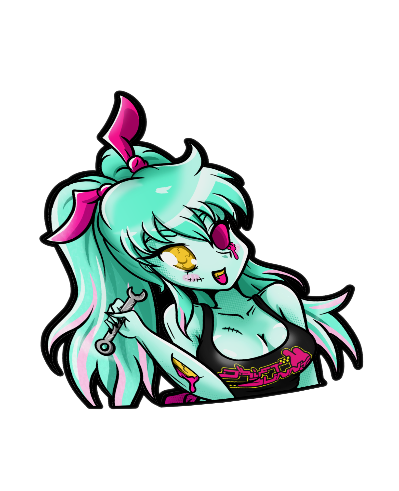 Zombie Sakura & Meiko - Torso Kisscut stickers