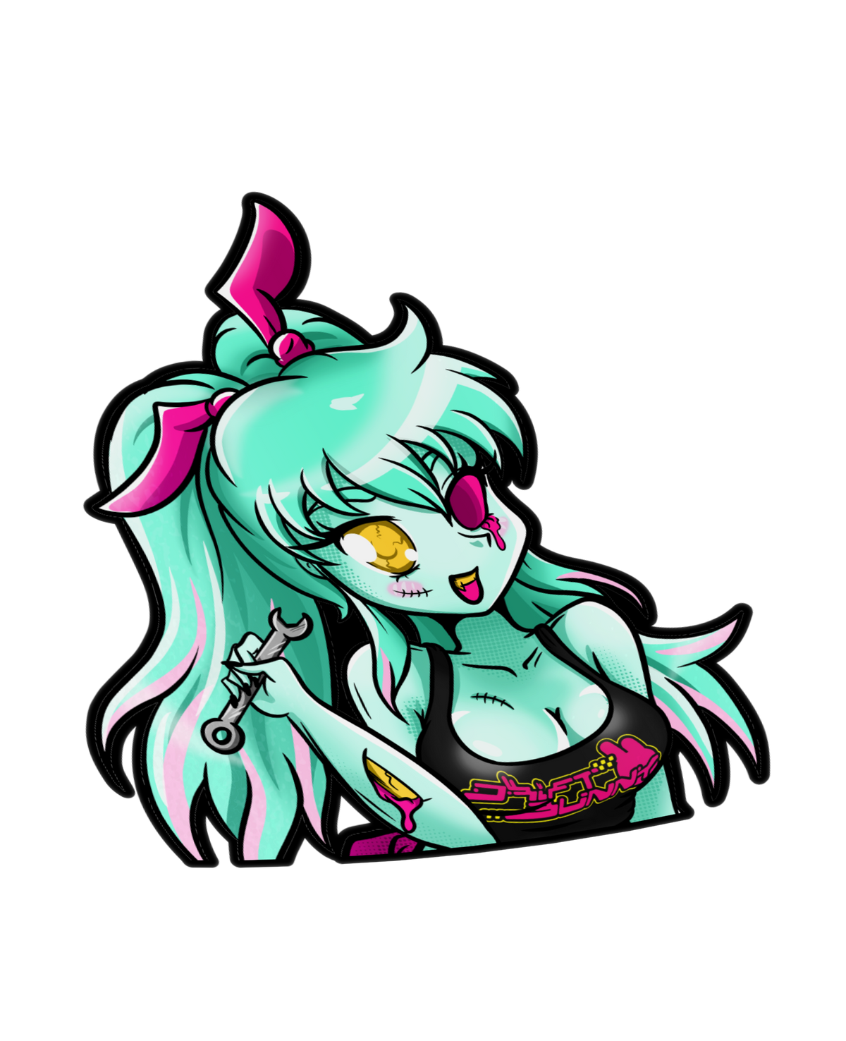 Zombie Sakura & Meiko - Torso Kisscut stickers