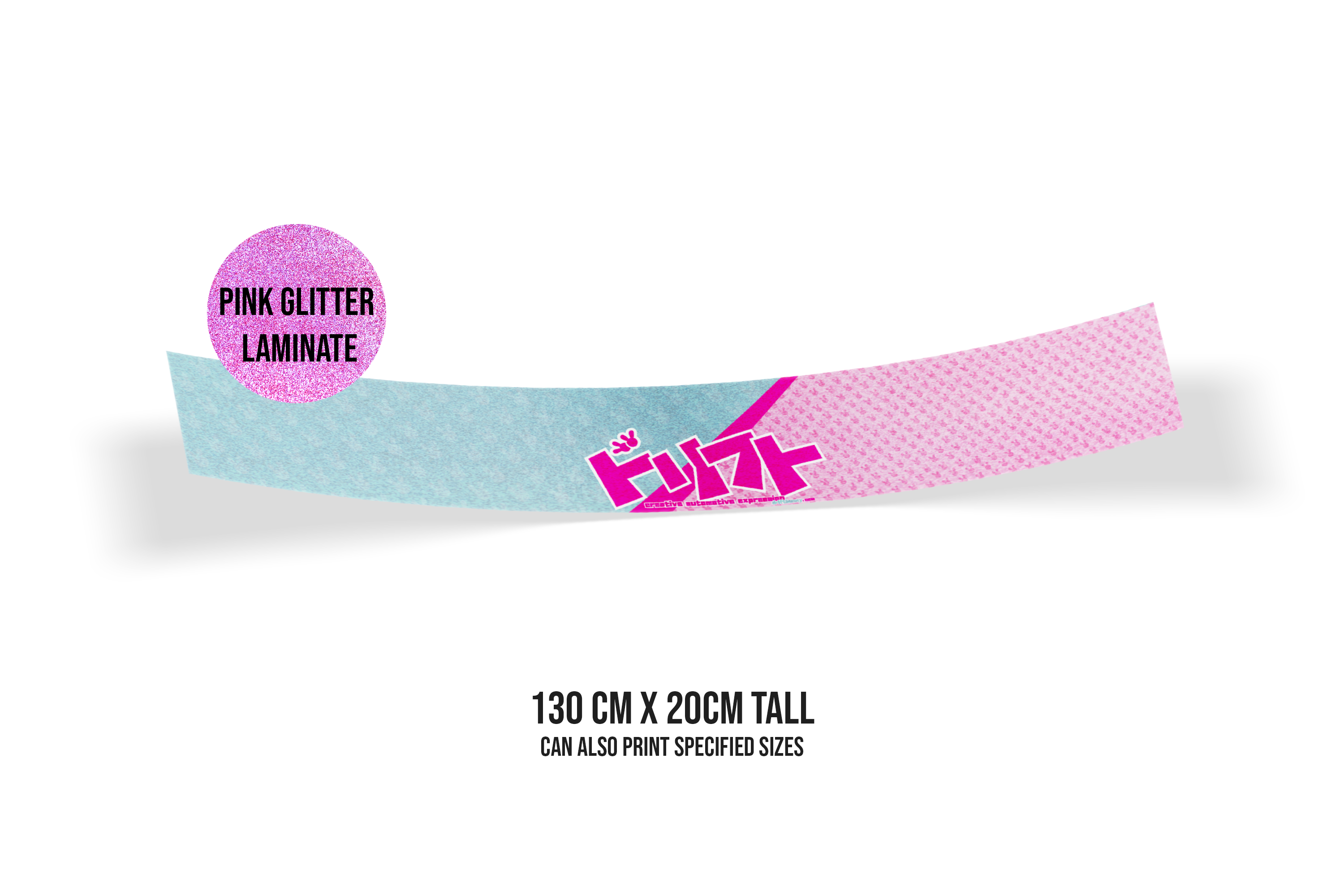 Drift Bunny Glitter Banners - Rainbow black and Pink Glitter!