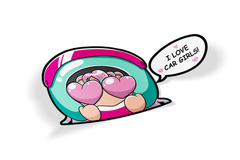 Sakura Loves you - Girls with JDM cars peeker (Single or set)