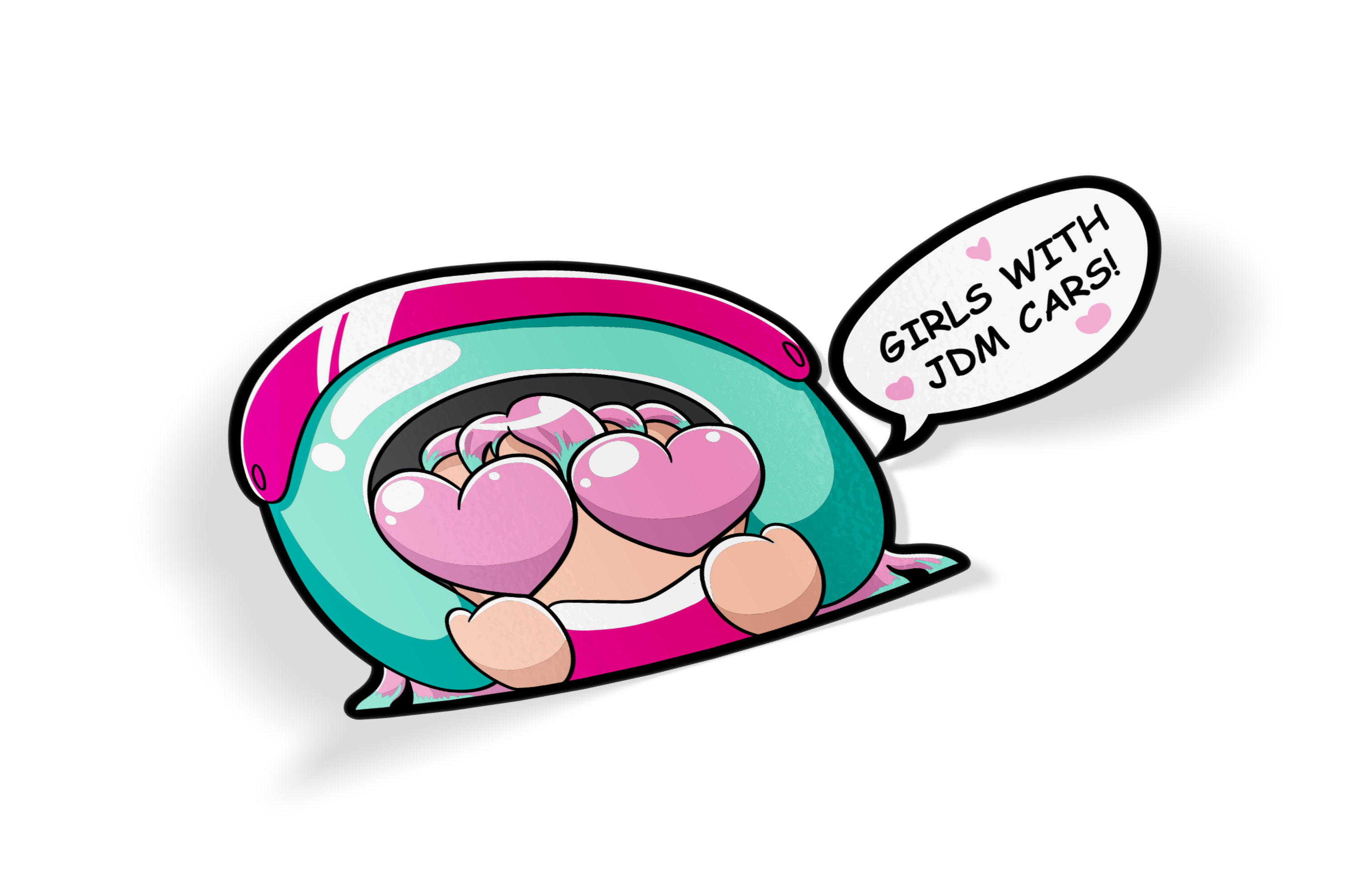 Sakura Loves you - Girls with JDM cars peeker (Single or set)