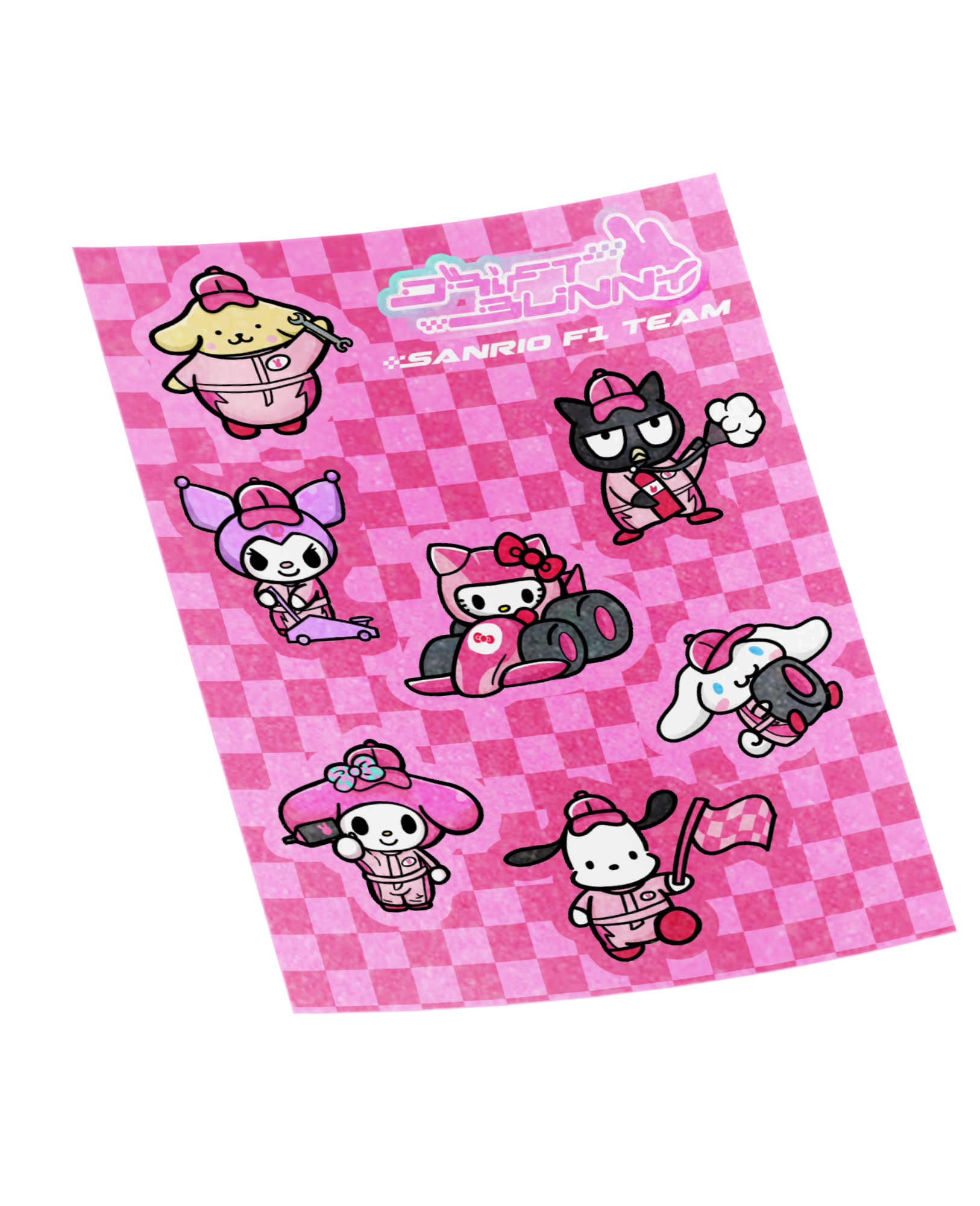 Cute Pit Crew - Sticker Sheet Hol Glitter