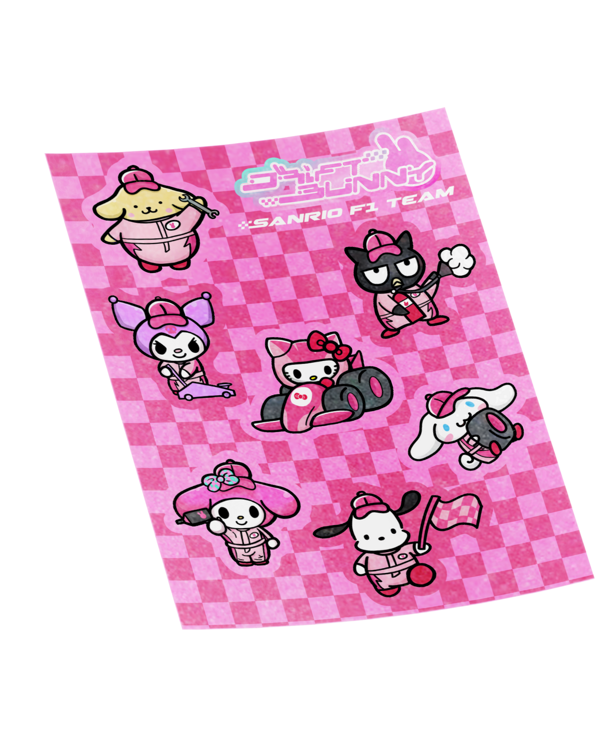 Cute Pit Crew - Sticker Sheet Hol Glitter