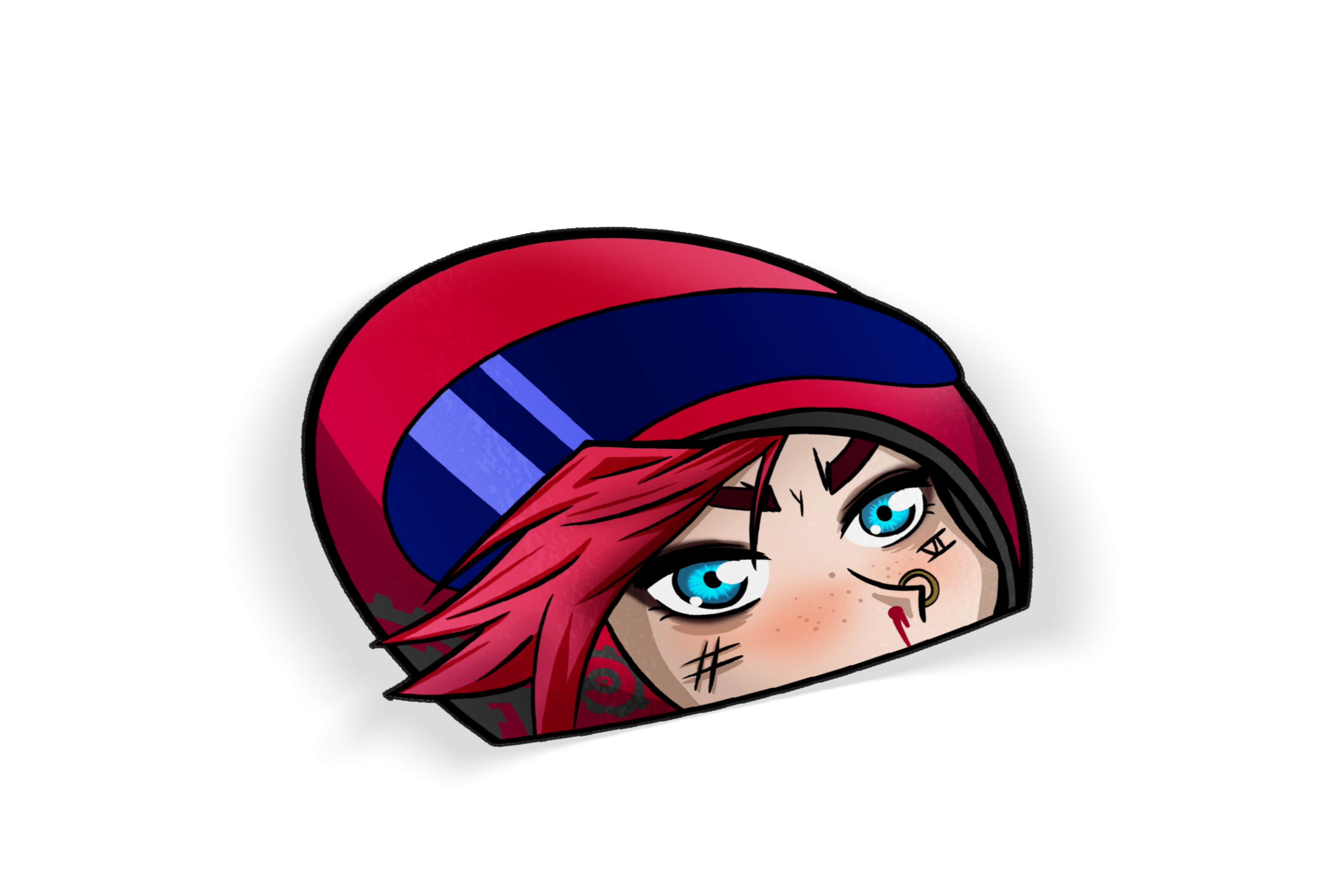 Arcane Jinx / Vi - Racer/Biker Helmet Peeker Stickers