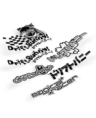 Vinyl Cut Stickers - Drift Bunny Logo, Racer Girl, Magical Racer, Glitch, Sakura