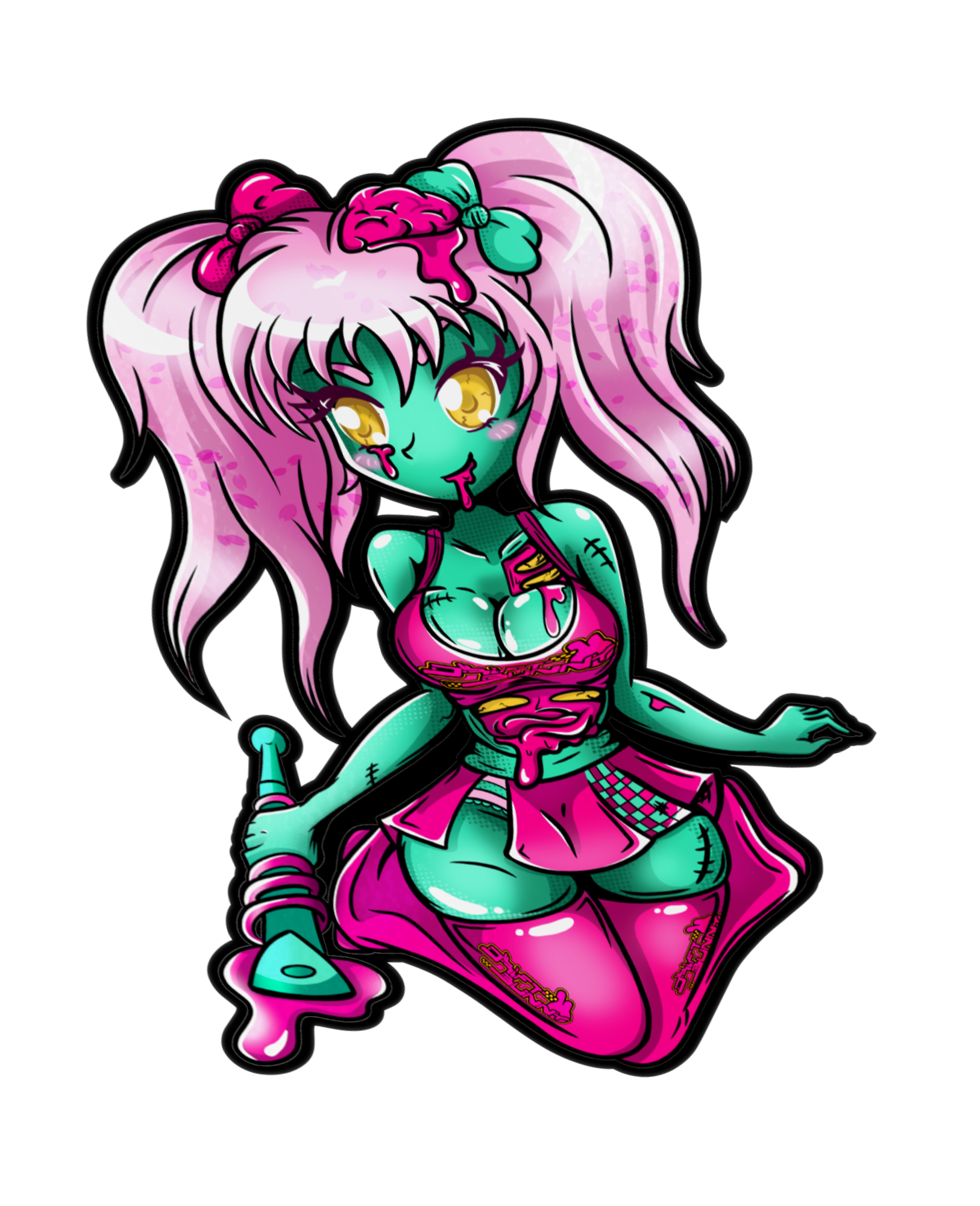 Zombie Sakura & Meiko - XL Kisscut stickers
