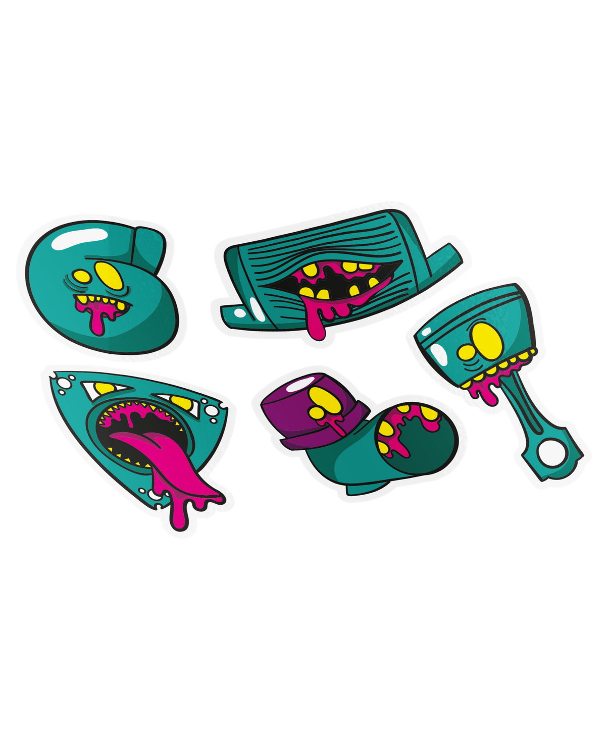 Zombie Part Diecut Stickers - Single or Set