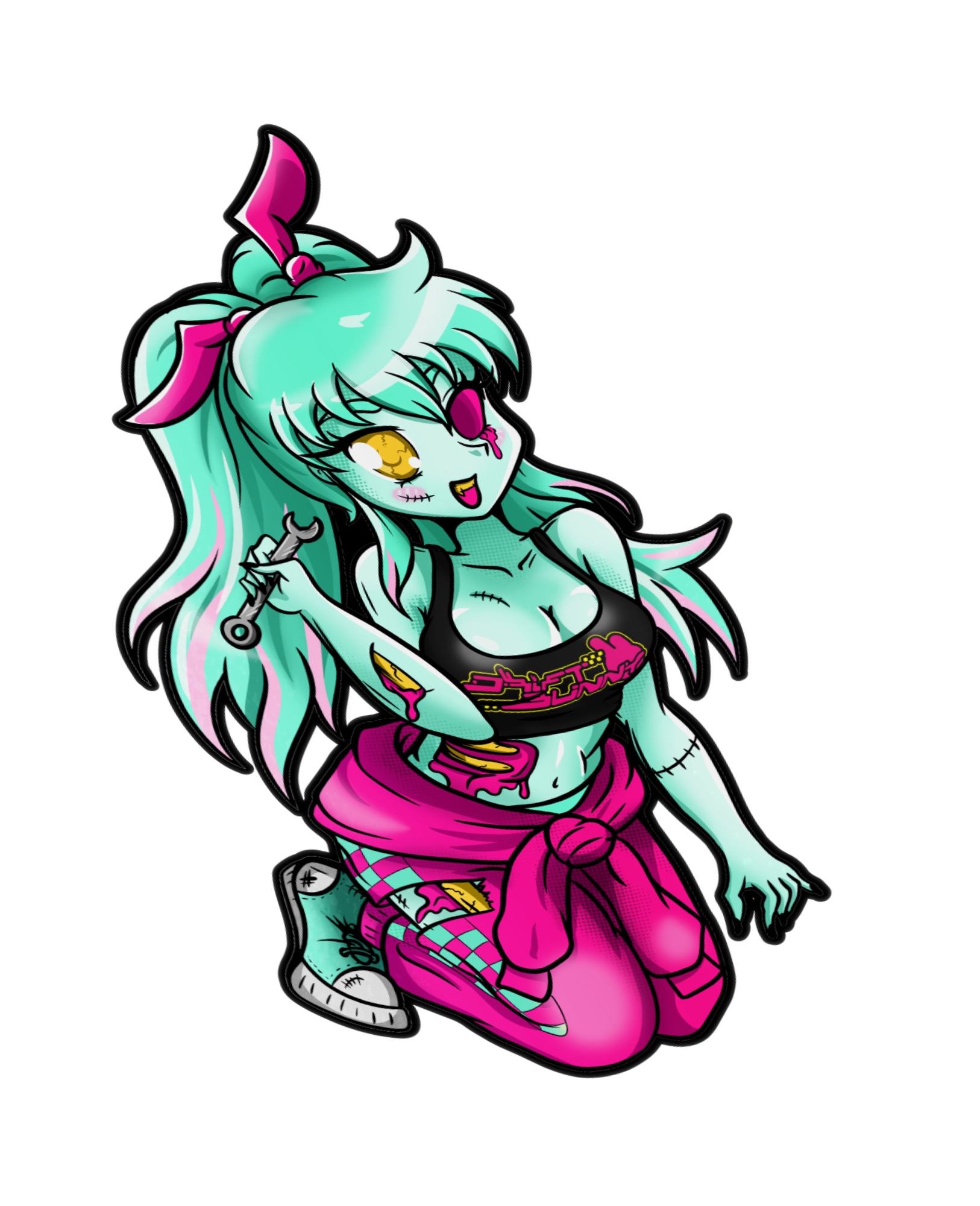 Zombie Sakura & Meiko - XL Kisscut stickers