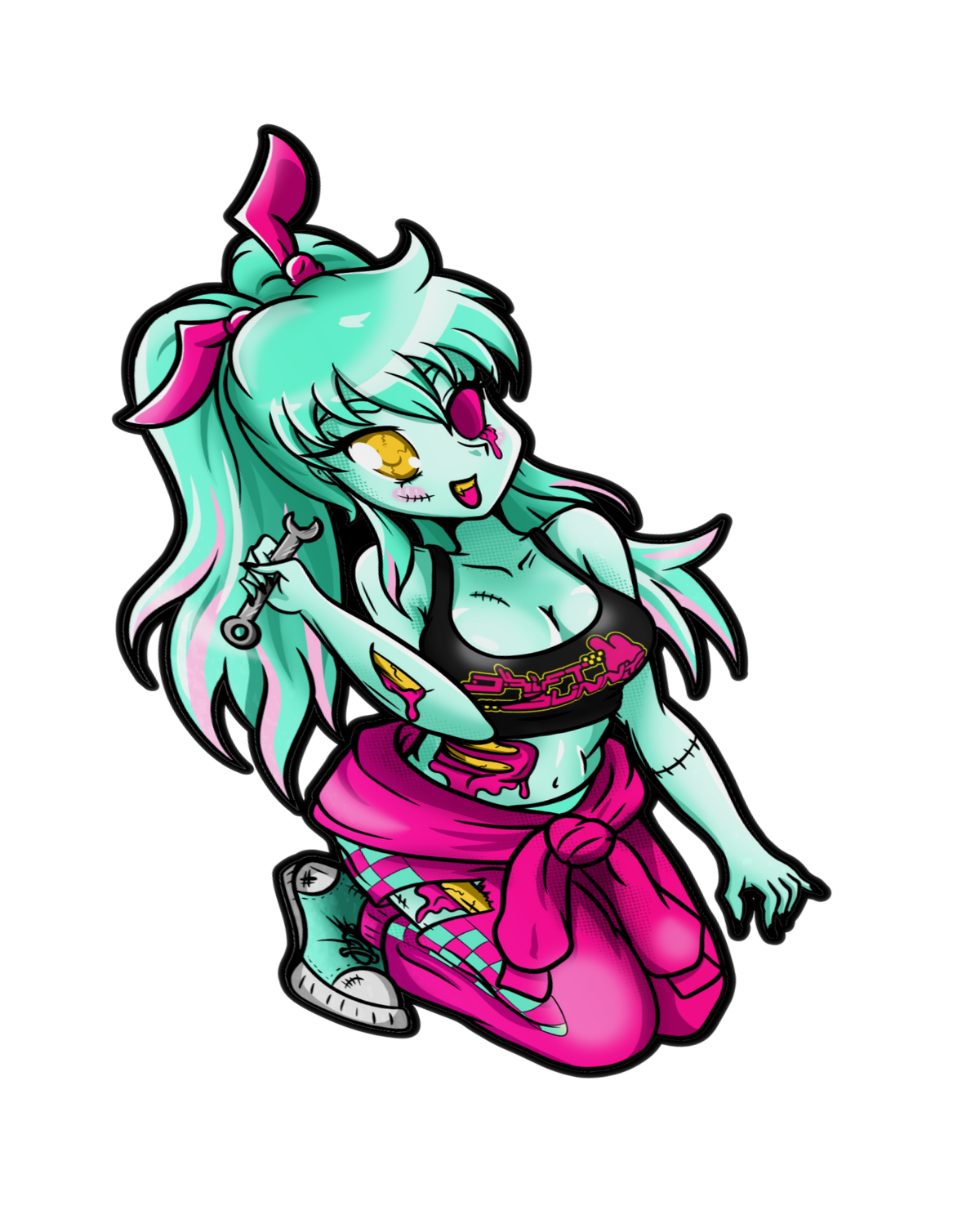 Zombie Sakura & Meiko - XL Kisscut stickers