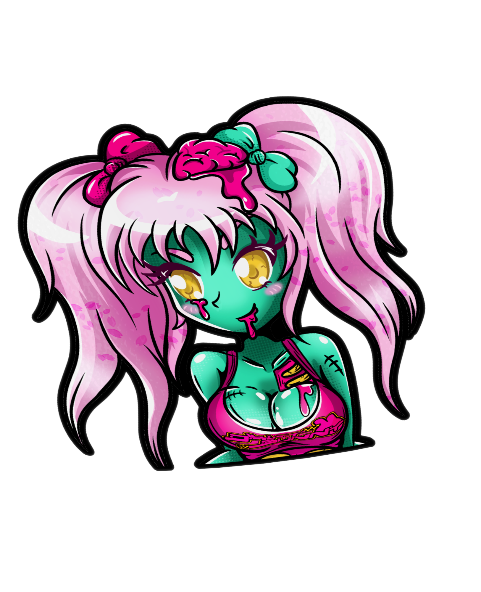 Zombie Sakura & Meiko - Torso Kisscut stickers