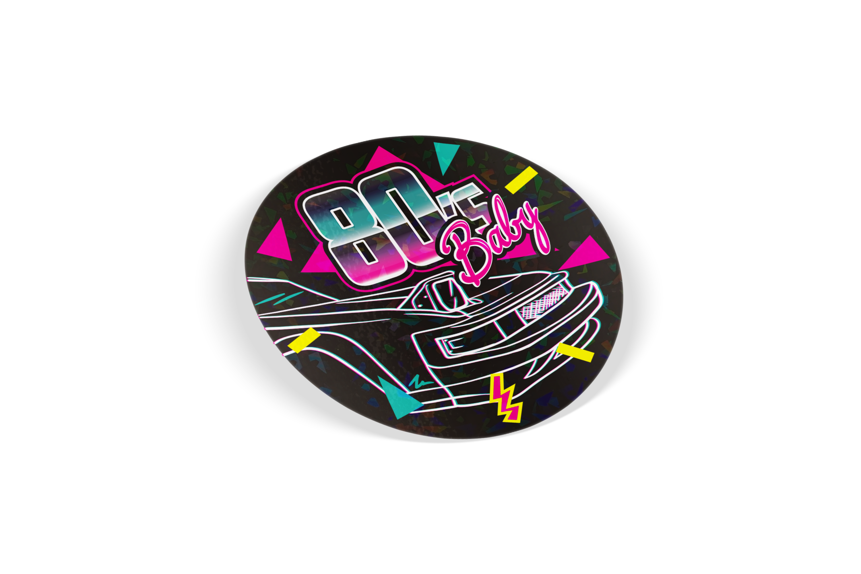 80s baby ma61 front - circle sticker flake holo  Drift bunny decals
