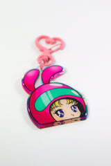 Racer Scouts Peekers Keyring - Racer Usagi Bunny Helmet  Drift bunny decals