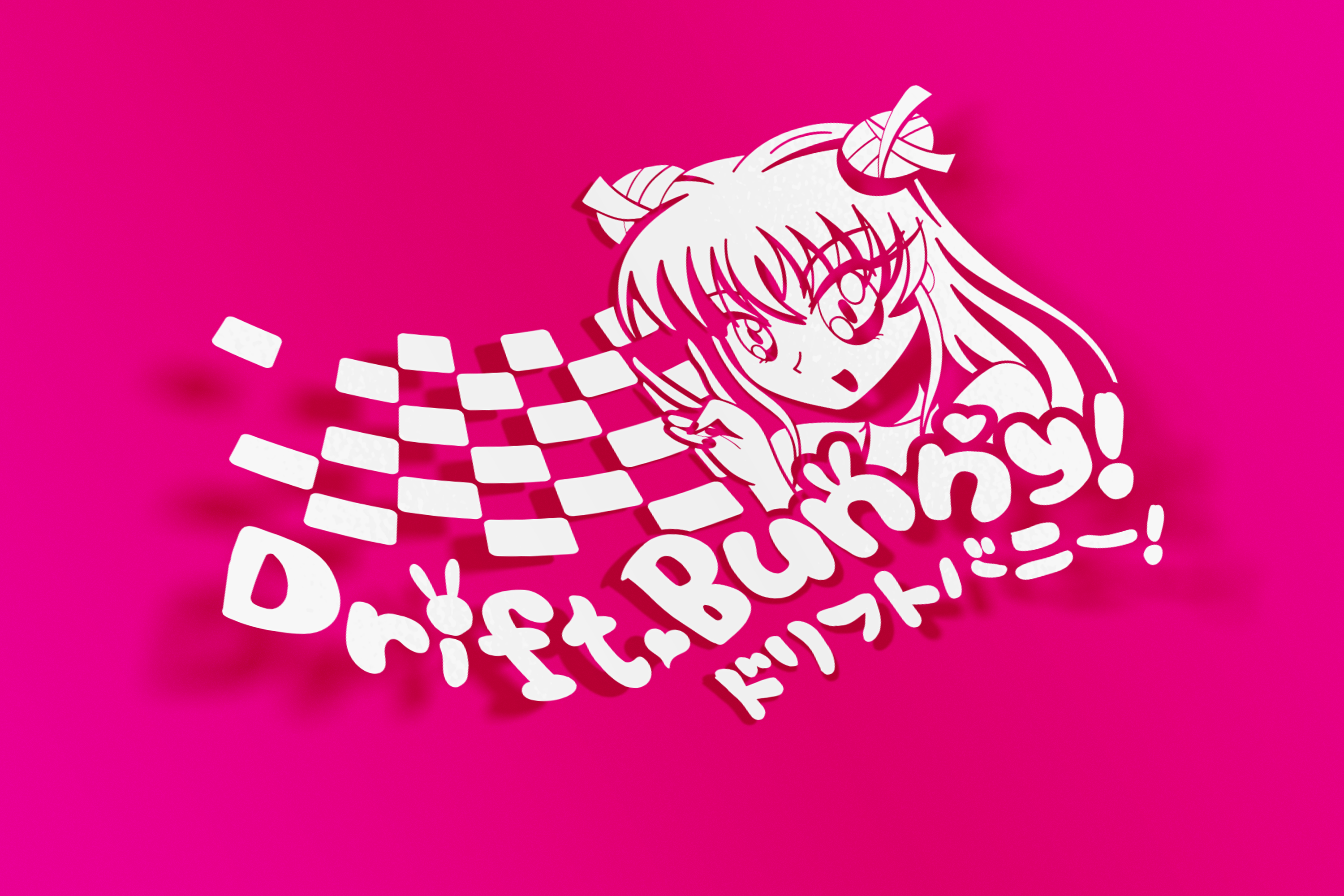 Diecut - Drift Bunny Logo Racer Girl new Drift bunny decals
