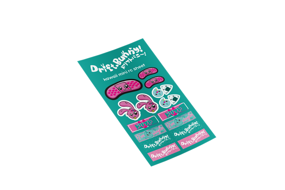 Mini RC sheet- Kawaii stickers 1/10 scale new Drift bunny decals