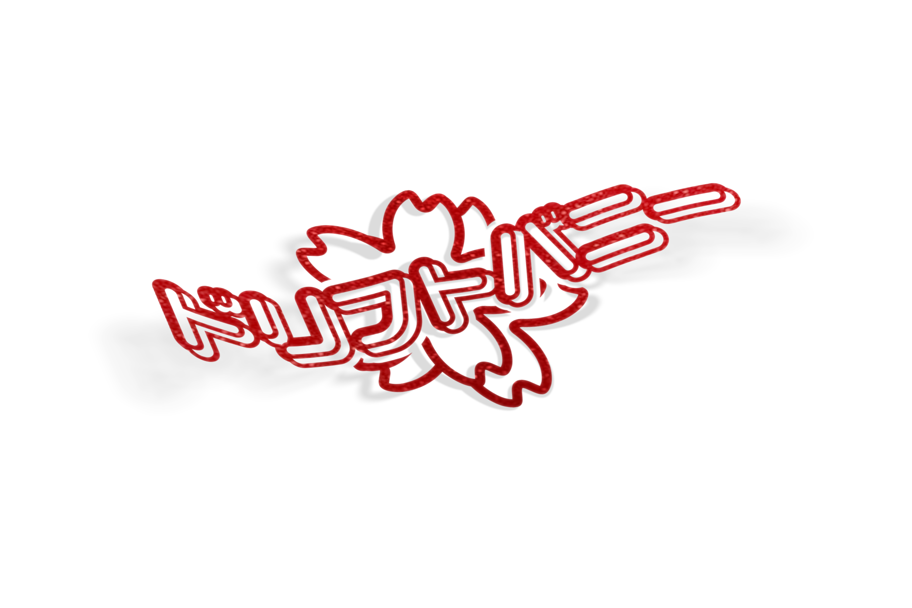 Kawaii 90's Sakura sticker - Red Glitter Limited  Drift bunny decals